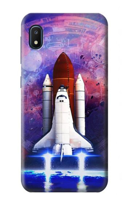 W3913 Navette spatiale nébuleuse colorée Etui Coque Housse et Flip Housse Cuir pour Samsung Galaxy A10e