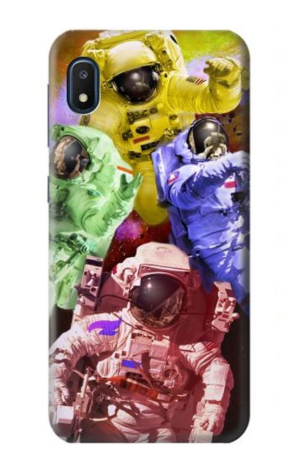 W3914 Galaxie colorée de costume d'astronaute de nébuleuse Etui Coque Housse et Flip Housse Cuir pour Samsung Galaxy A10e