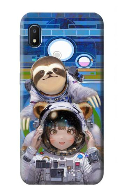 W3915 Costume d'astronaute paresseux pour bébé fille raton laveur Etui Coque Housse et Flip Housse Cuir pour Samsung Galaxy A10e