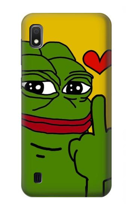 W3945 Pepe Love doigt du milieu Etui Coque Housse et Flip Housse Cuir pour Samsung Galaxy A10