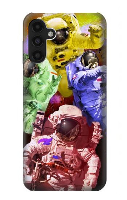 W3914 Galaxie colorée de costume d'astronaute de nébuleuse Etui Coque Housse et Flip Housse Cuir pour Samsung Galaxy A13 4G