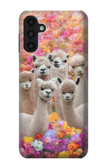 W3916 Alpaga Famille Bébé Alpaga Etui Coque Housse et Flip Housse Cuir pour Samsung Galaxy A13 4G