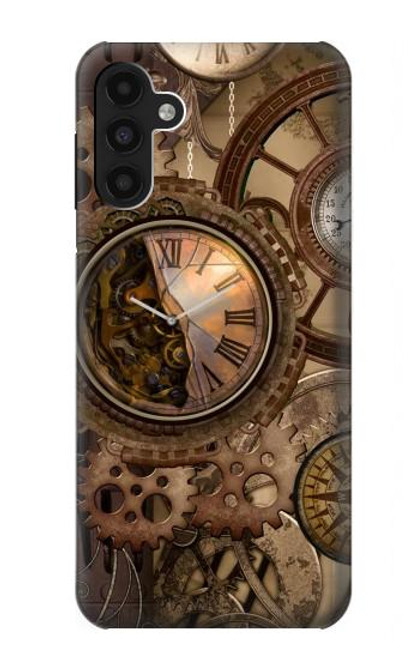 W3927 Boussole Horloge Gage Steampunk Etui Coque Housse et Flip Housse Cuir pour Samsung Galaxy A13 4G