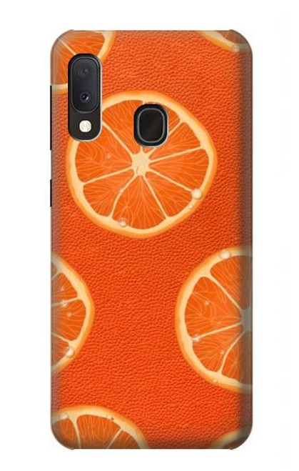 W3946 Motif orange sans couture Etui Coque Housse et Flip Housse Cuir pour Samsung Galaxy A20e