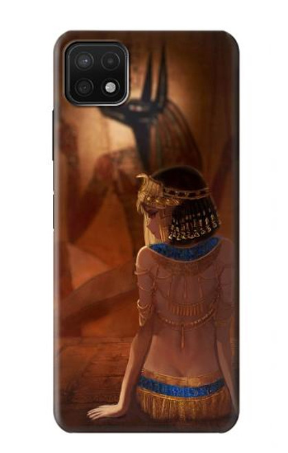 W3919 La reine égyptienne Cléopâtre Anubis Etui Coque Housse et Flip Housse Cuir pour Samsung Galaxy A22 5G