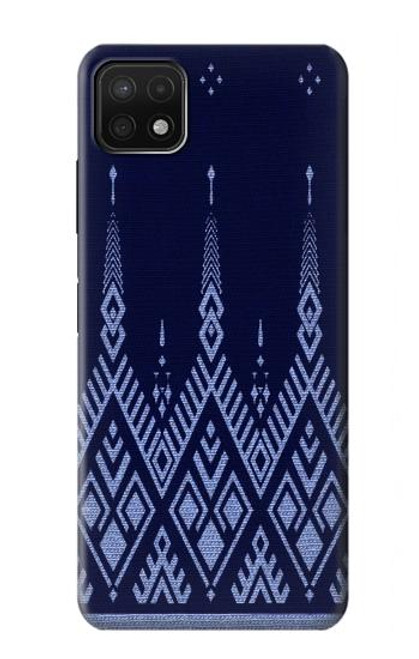 W3950 Motif textile thaïlandais bleu Etui Coque Housse et Flip Housse Cuir pour Samsung Galaxy A22 5G