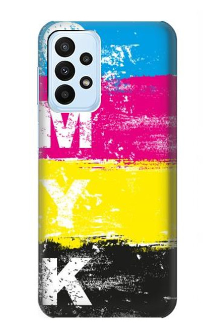 W3930 Clé jaune cyan magenta Etui Coque Housse et Flip Housse Cuir pour Samsung Galaxy A23