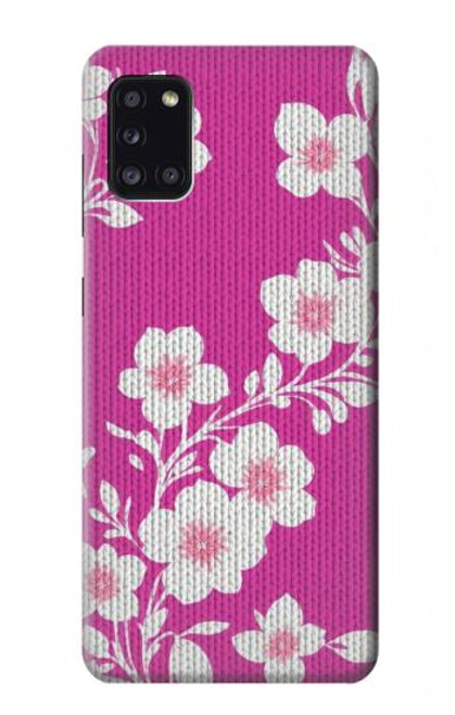 W3924 Fond rose fleur de cerisier Etui Coque Housse et Flip Housse Cuir pour Samsung Galaxy A31