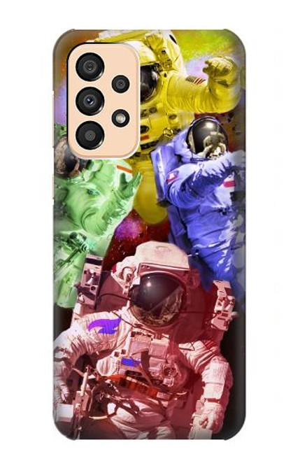 W3914 Galaxie colorée de costume d'astronaute de nébuleuse Etui Coque Housse et Flip Housse Cuir pour Samsung Galaxy A33 5G