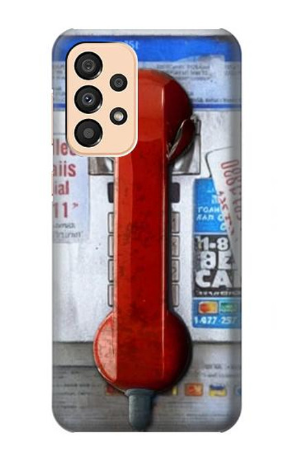 W3925 Collage Téléphone Public Vintage Etui Coque Housse et Flip Housse Cuir pour Samsung Galaxy A33 5G