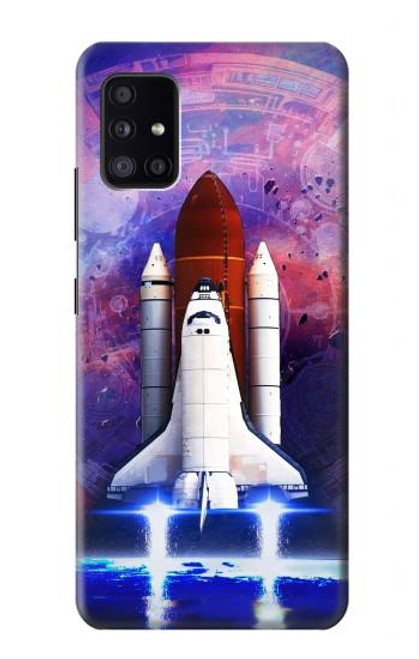 W3913 Navette spatiale nébuleuse colorée Etui Coque Housse et Flip Housse Cuir pour Samsung Galaxy A41