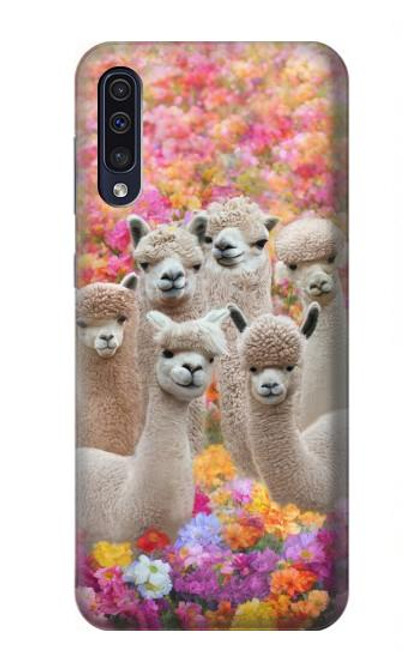 W3916 Alpaga Famille Bébé Alpaga Etui Coque Housse et Flip Housse Cuir pour Samsung Galaxy A50