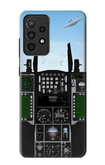 W3933 Avion de chasse OVNI Etui Coque Housse et Flip Housse Cuir pour Samsung Galaxy A52, Galaxy A52 5G