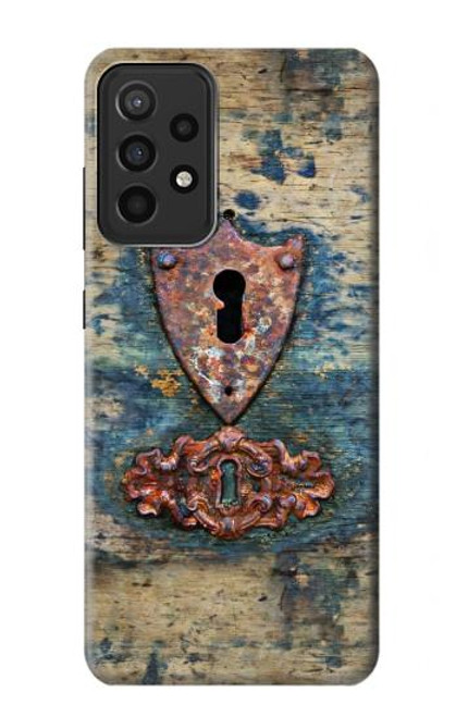 W3955 Porte Météo Vintage avec Trou de Serrure Etui Coque Housse et Flip Housse Cuir pour Samsung Galaxy A52s 5G