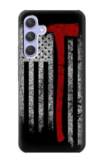 W3958 Drapeau de hache de pompier Etui Coque Housse et Flip Housse Cuir pour Samsung Galaxy A54 5G