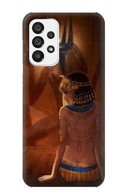 W3919 La reine égyptienne Cléopâtre Anubis Etui Coque Housse et Flip Housse Cuir pour Samsung Galaxy A73 5G
