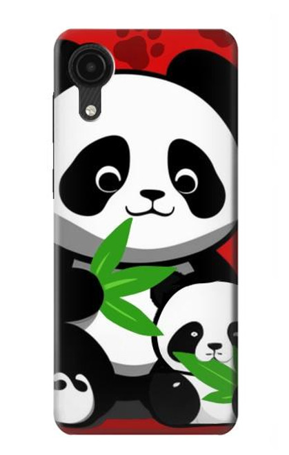 W3929 Panda mignon mangeant du bambou Etui Coque Housse et Flip Housse Cuir pour Samsung Galaxy A03 Core