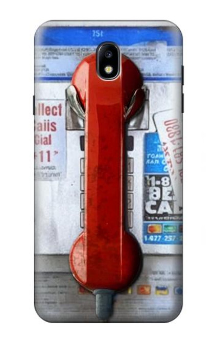 W3925 Collage Téléphone Public Vintage Etui Coque Housse et Flip Housse Cuir pour Samsung Galaxy J7 (2018), J7 Aero, J7 Top, J7 Aura, J7 Crown, J7 Refine, J7 Eon, J7 V 2nd Gen, J7 Star