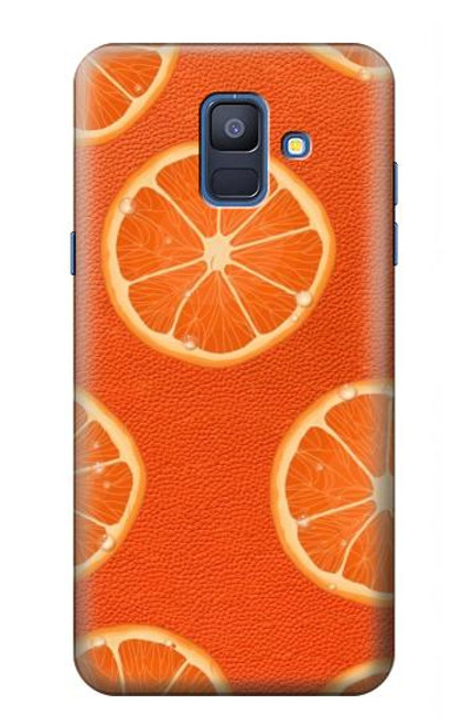 W3946 Motif orange sans couture Etui Coque Housse et Flip Housse Cuir pour Samsung Galaxy A6 (2018)