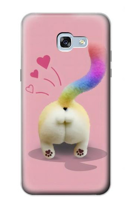 W3923 Queue d'arc-en-ciel de fond de chat Etui Coque Housse et Flip Housse Cuir pour Samsung Galaxy A5 (2017)