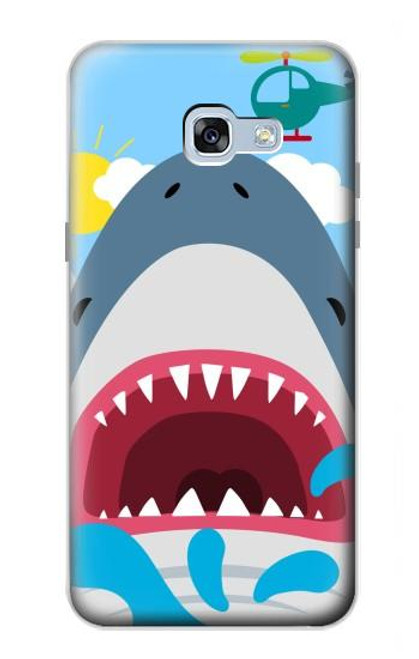 W3947 Caricature d'hélicoptère de requin Etui Coque Housse et Flip Housse Cuir pour Samsung Galaxy A5 (2017)