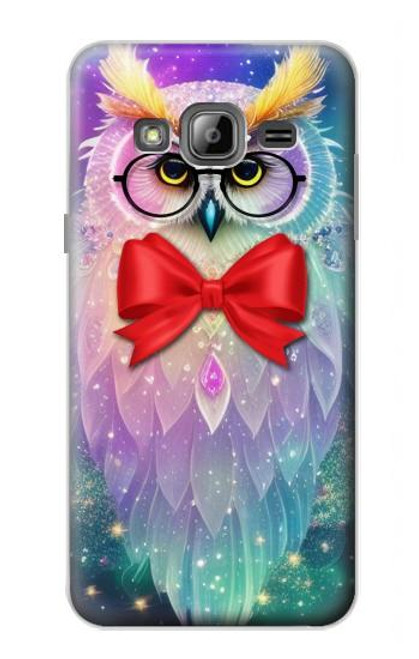 W3934 Hibou nerd fantastique Etui Coque Housse et Flip Housse Cuir pour Samsung Galaxy J3 (2016)