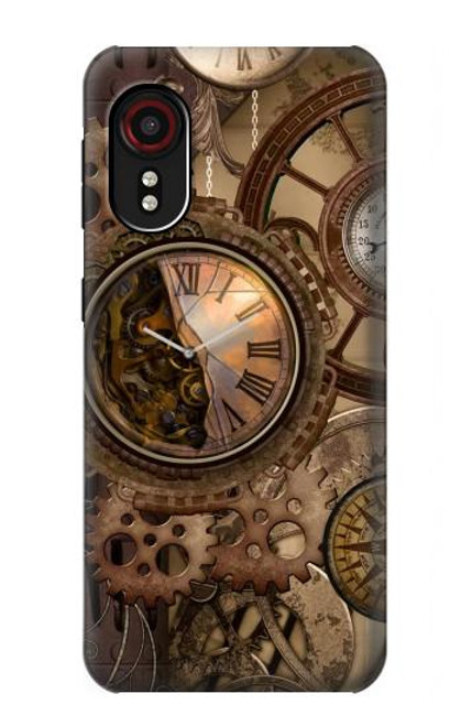 W3927 Boussole Horloge Gage Steampunk Etui Coque Housse et Flip Housse Cuir pour Samsung Galaxy Xcover 5