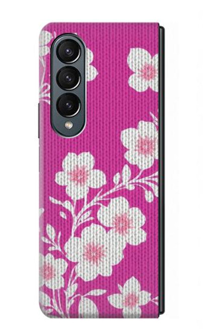 W3924 Fond rose fleur de cerisier Etui Coque Housse et Flip Housse pour Samsung Galaxy Z Fold 4
