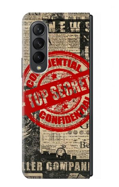 W3937 Texte Top Secret Art Vintage Etui Coque Housse et Flip Housse pour Samsung Galaxy Z Fold 3 5G