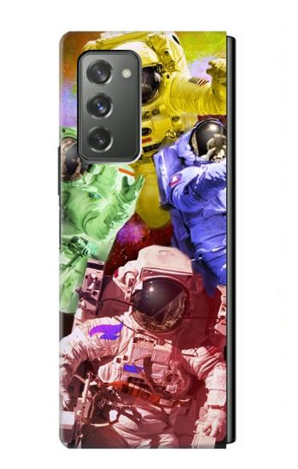 W3914 Galaxie colorée de costume d'astronaute de nébuleuse Etui Coque Housse et Flip Housse pour Samsung Galaxy Z Fold2 5G