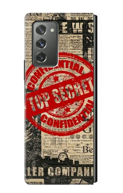 W3937 Texte Top Secret Art Vintage Etui Coque Housse et Flip Housse pour Samsung Galaxy Z Fold2 5G