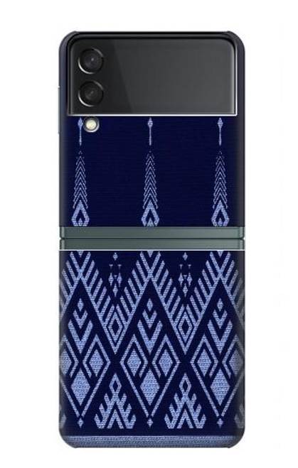 W3950 Motif textile thaïlandais bleu Etui Coque Housse et Flip Housse pour Samsung Galaxy Z Flip 3 5G