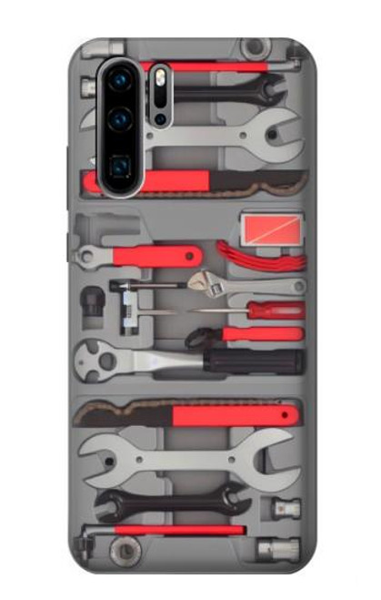 W3921 Outil de réparation de vélo Peinture graphique Etui Coque Housse et Flip Housse Cuir pour Huawei P30 Pro