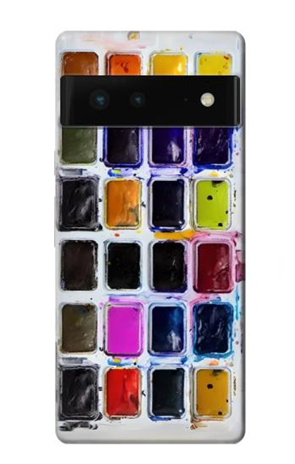 W3956 Graphique de boîte à palette aquarelle Etui Coque Housse et Flip Housse Cuir pour Google Pixel 6