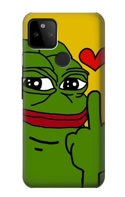 W3945 Pepe Love doigt du milieu Etui Coque Housse et Flip Housse Cuir pour Google Pixel 5A 5G