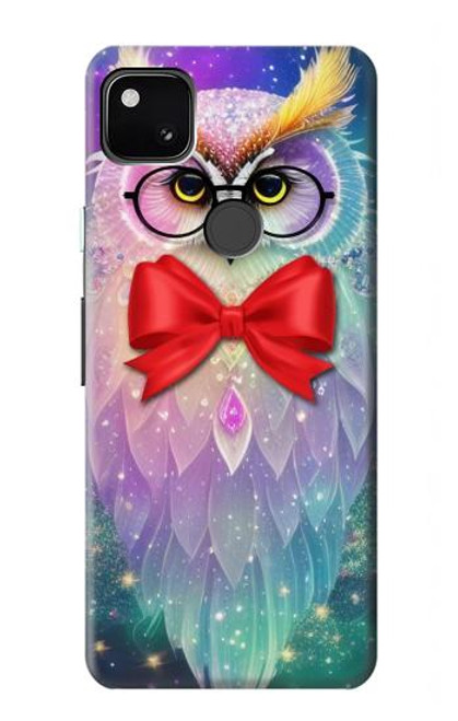 W3934 Hibou nerd fantastique Etui Coque Housse et Flip Housse Cuir pour Google Pixel 4a