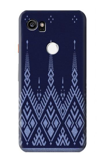 W3950 Motif textile thaïlandais bleu Etui Coque Housse et Flip Housse Cuir pour Google Pixel 2 XL