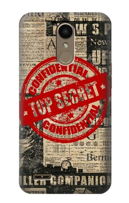 W3937 Texte Top Secret Art Vintage Etui Coque Housse et Flip Housse Cuir pour LG K10 (2018), LG K30