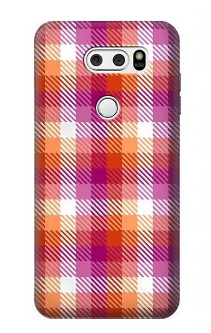 W3941 Plaid drapeau de la fierté lesbienne LGBT Etui Coque Housse et Flip Housse Cuir pour LG V30, LG V30 Plus, LG V30S ThinQ, LG V35, LG V35 ThinQ