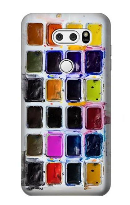 W3956 Graphique de boîte à palette aquarelle Etui Coque Housse et Flip Housse Cuir pour LG V30, LG V30 Plus, LG V30S ThinQ, LG V35, LG V35 ThinQ