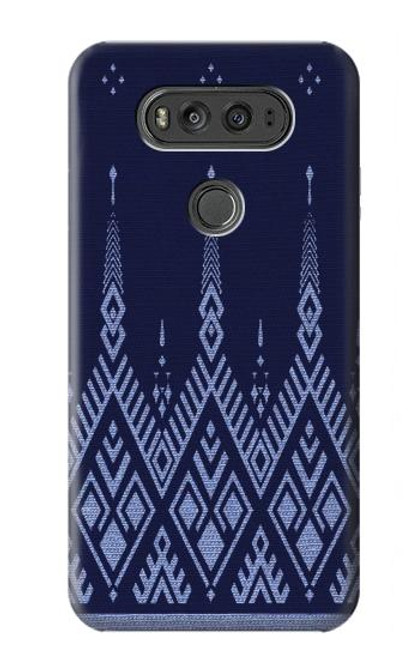 W3950 Motif textile thaïlandais bleu Etui Coque Housse et Flip Housse Cuir pour LG V20