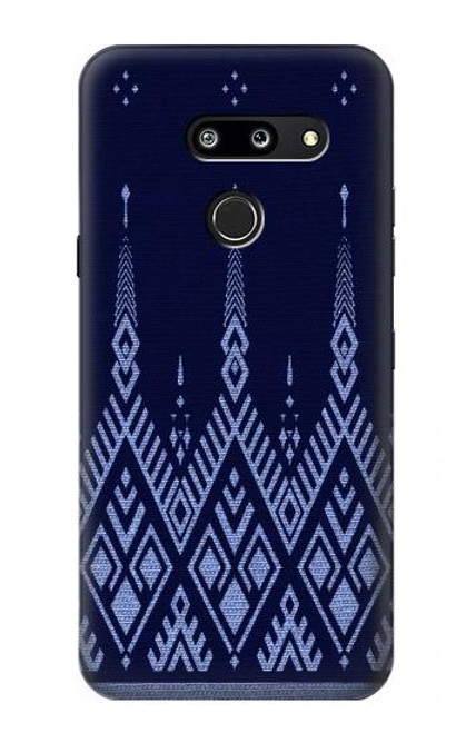 W3950 Motif textile thaïlandais bleu Etui Coque Housse et Flip Housse Cuir pour LG G8 ThinQ