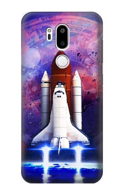 W3913 Navette spatiale nébuleuse colorée Etui Coque Housse et Flip Housse Cuir pour LG G7 ThinQ