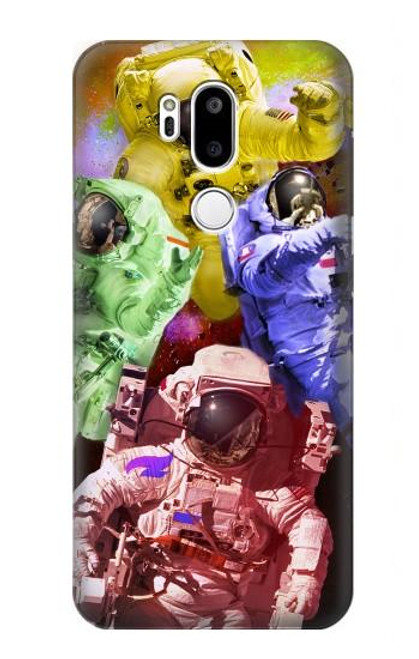 W3914 Galaxie colorée de costume d'astronaute de nébuleuse Etui Coque Housse et Flip Housse Cuir pour LG G7 ThinQ