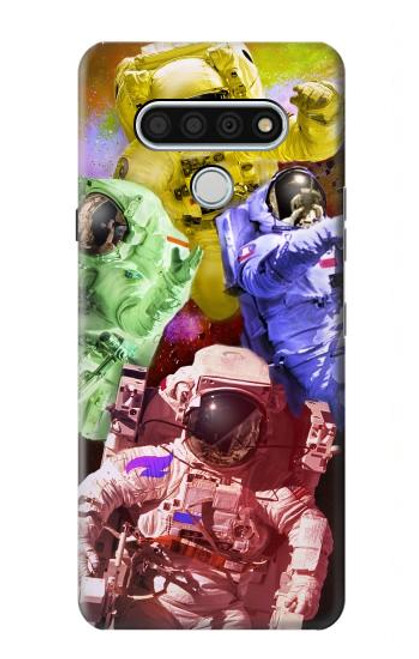 W3914 Galaxie colorée de costume d'astronaute de nébuleuse Etui Coque Housse et Flip Housse Cuir pour LG Stylo 6