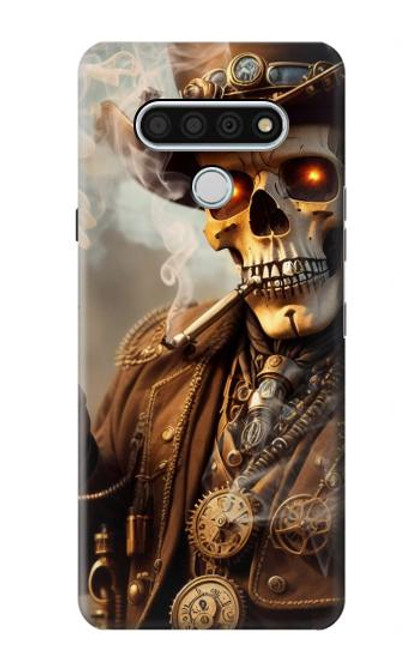 W3949 Crâne Steampunk Fumer Etui Coque Housse et Flip Housse Cuir pour LG Stylo 6