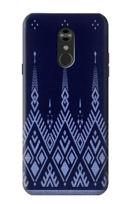 W3950 Motif textile thaïlandais bleu Etui Coque Housse et Flip Housse Cuir pour LG Q Stylo 4, LG Q Stylus