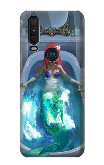 W3912 Jolie petite sirène Aqua Spa Etui Coque Housse et Flip Housse Cuir pour Motorola One Action (Moto P40 Power)