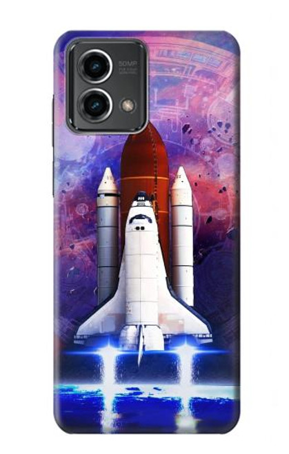 W3913 Navette spatiale nébuleuse colorée Etui Coque Housse et Flip Housse Cuir pour Motorola Moto G Stylus 5G (2023)