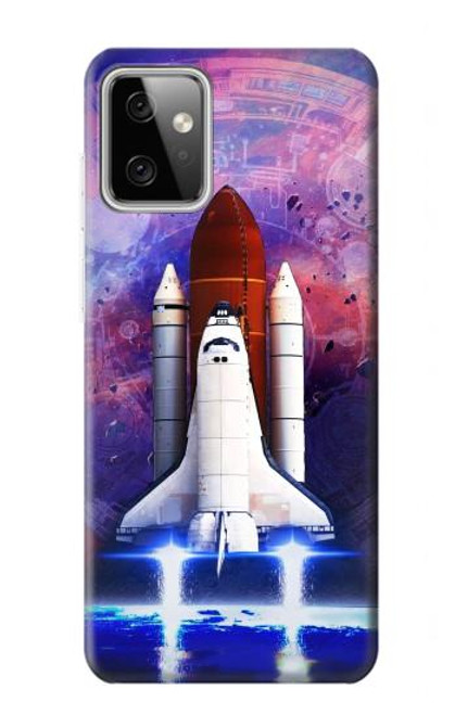 W3913 Navette spatiale nébuleuse colorée Etui Coque Housse et Flip Housse Cuir pour Motorola Moto G Power (2023) 5G